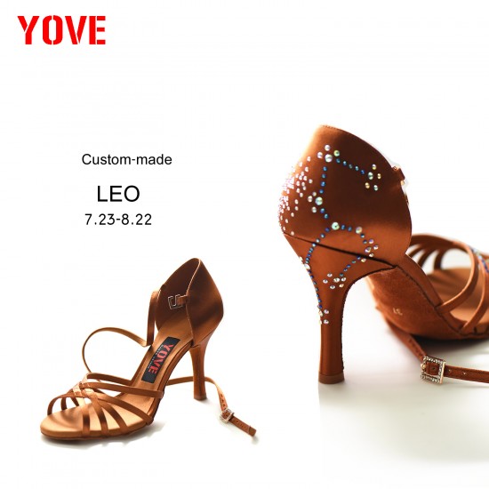YOVE Customized LEO(7.23-8.22) with Rhinestores Salsa or Bachata Dance Shoe YOVE Customized LEO(7.23-8.22) with Rhinestores Salsa or Bachata Dance Shoe