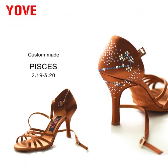YOVE Customized PISCES(2.19-3.20) with Rhinestores Salsa or Bachata Dance Shoe YOVE Customized PISCES(2.19-3.20) with Rhinestores Salsa or Bachata Dance Shoe