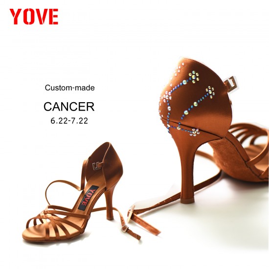 YOVE Customized CANCER(6.22-7.22) with Rhinestores Salsa or Bachata Dance Shoe YOVE Customized CANCER(6.22-7.22) with Rhinestores Salsa or Bachata Dance Shoe